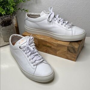 Good Man Brand Edge Lo-Top Sneaker Mono‎ White Nappa Leather Size 10.5